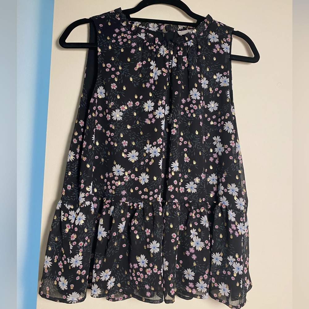 Loft high neck ruffle top